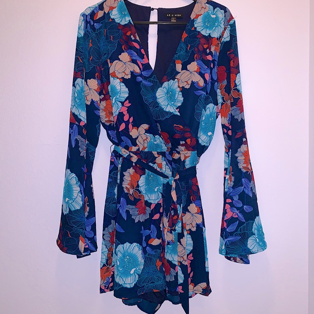 Kimono Style Floral Romper